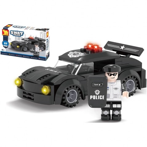 Kostky stavebnice Dromader Swat auto policie 89 dílků