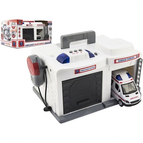 Teddies Garáž + auto ambulance 15 cm