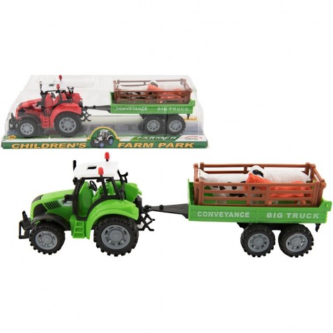Traktor s přívěsem a zvířátky