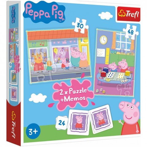 Puzzle 2v1 + pexeso Prasátko Peppa