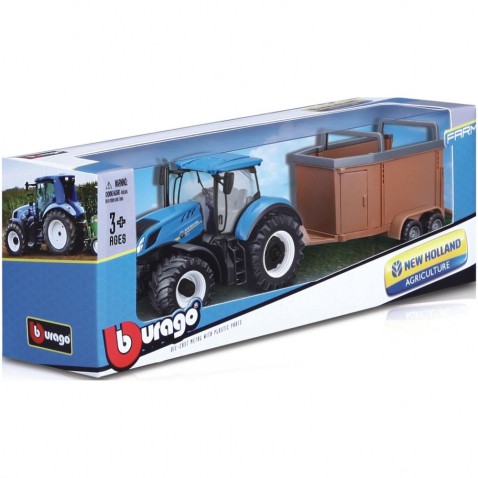 Traktor Bburago New Holland s vlekem kov/plast 4 druhy