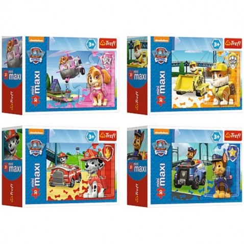 Minipuzzle miniMAXI 20 dílků Paw Patrol/Tlapková patrola 4 druhy