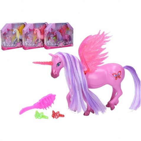 Jednorožec/kůň s křídly česací s doplňky