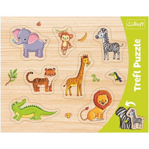 Vkládačka/Puzzle deskové obrysové zvířátka ZOO ve fólii