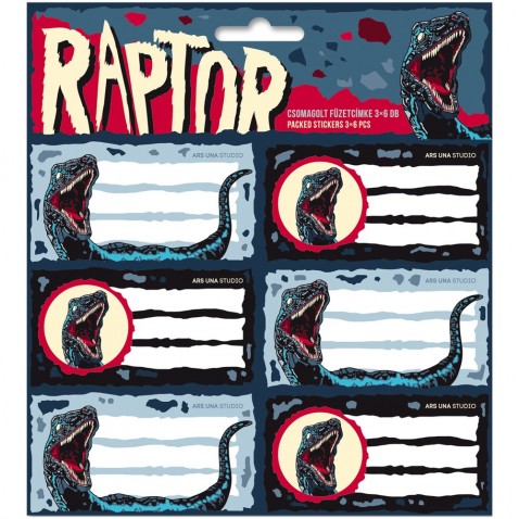 Ars Una jmenovky na sešity Raptor 18ks