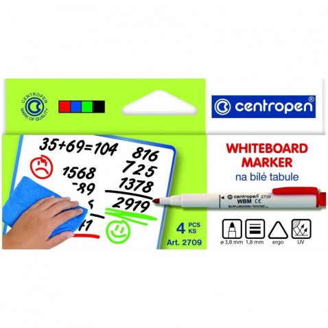 Popisovač Centropen 2709 whiteboard marker sada 4ks