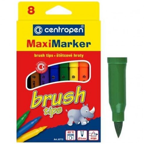 Popisovač Centropen 8773 Maxi Brush štětcový hrot 8 ks
