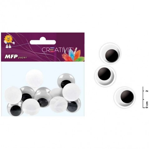 Oči pohyblivé 2,5cm/12ks v sáčku