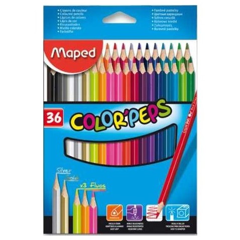 Pastelky Maped ColorPeps trojhranné tenké 36 ks