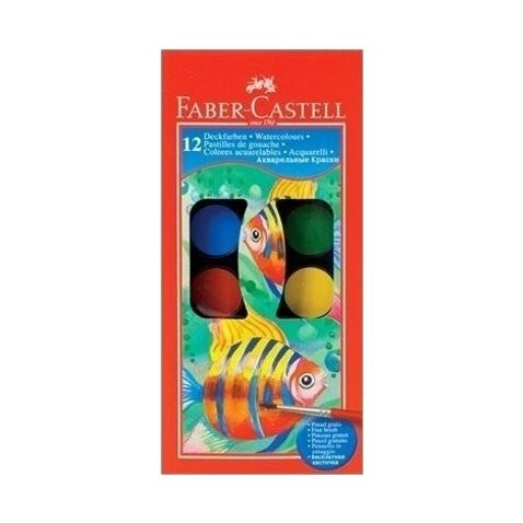 Vodové barvy Faber-Castell 12 barev se štětcem