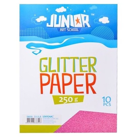 Karton kreativní A4 250g/m2 10 ks glitter černý