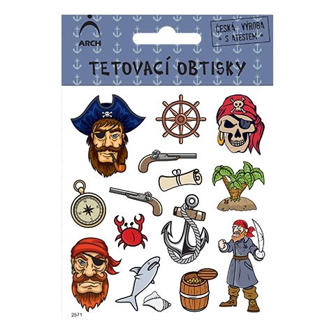 Dětské tetovací obtisky Piráti 01