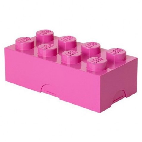 LEGO box na svačinu 100 x 200 x 75 mm růžový