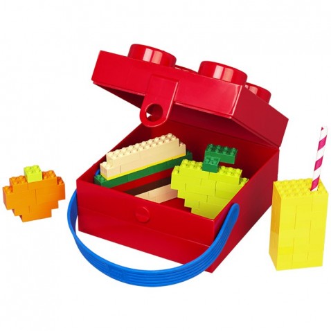 LEGO box na svačinu s rukojetí - červený