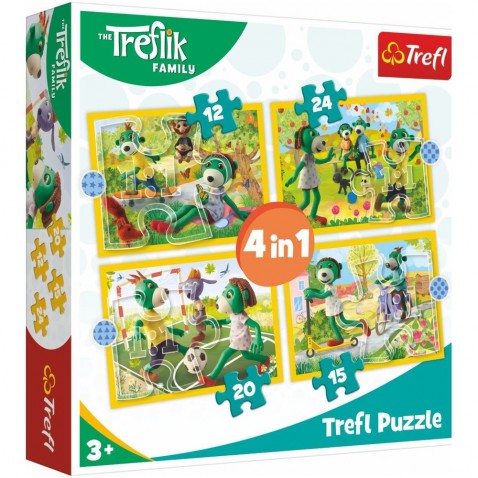 Puzzle 4v1 Rodina Treflíků