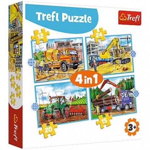 Puzzle 4v1 Pracovní Vozidla