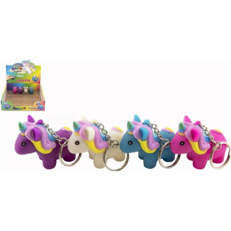 Přívěšek klíčenka jednorožec antistresový gumový 4 barvy
