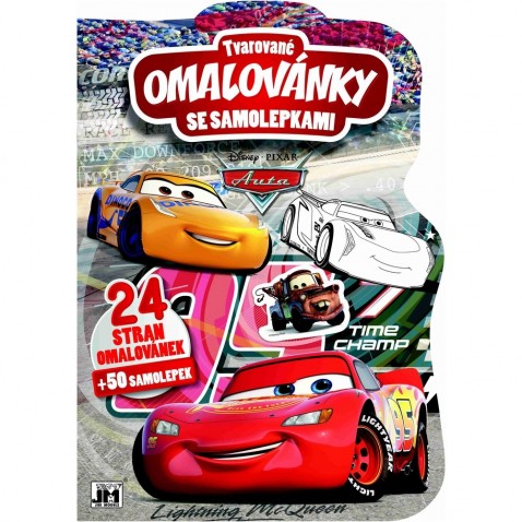 Tvarované omalovánky se samolepkami Cars