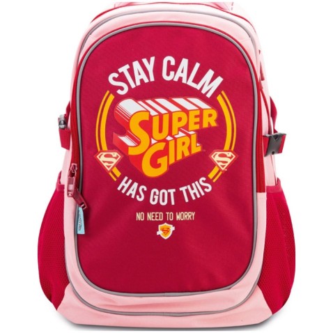 BAAGL Školní batoh Supergirl STAY CALM + pončo