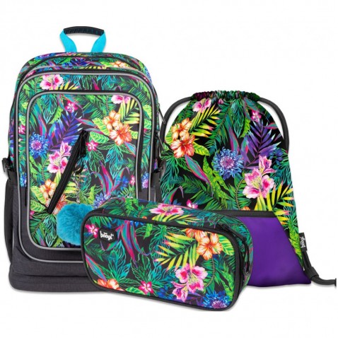 Školní set BAAGL Cubic Tropical batoh + penál + sáček