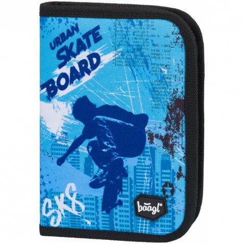 BAAGL Školní penál klasik dvě klopy Skateboard