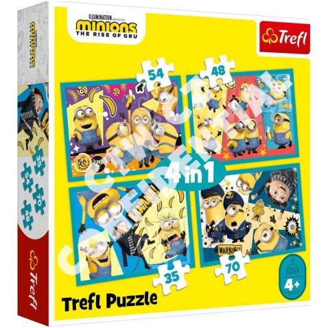 Trefl Puzzle 4v1 Mimoni/Padouch přichází