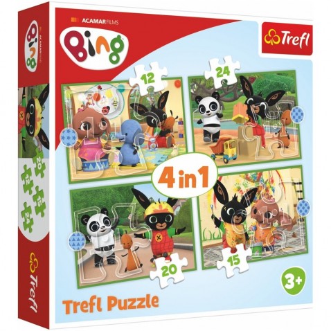 Trefl puzzle 4v1 Bingův šťastný den