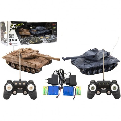 Tank RC 2ks 25cm tanková bitva+dobíjecí pack