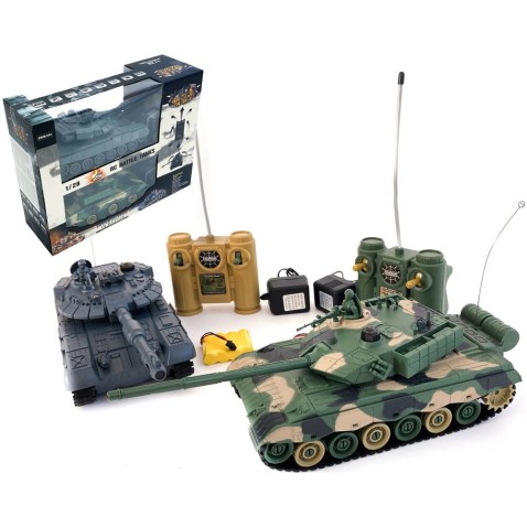 Tank RC 2ks 33cm+dobíjecí pack tanková bitva