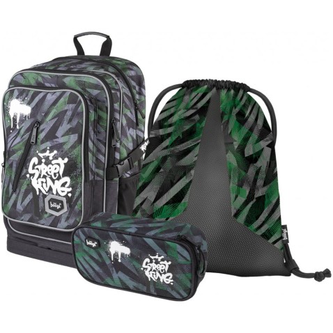 Školní set Baagl Cubic Street King: batoh, penál, sáček