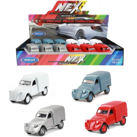 Auto Welly Citroën 2CV kov/plast 12cm na zpětné natažení 4 barvy