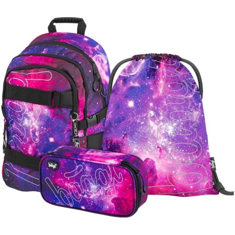 Batoh do školy BAAGL Skate Galaxy batoh + penál + sáček
