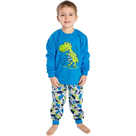 Dětské pyžamo Bettymode ZELENÝ DINOSAURUS dlouhý rukáv