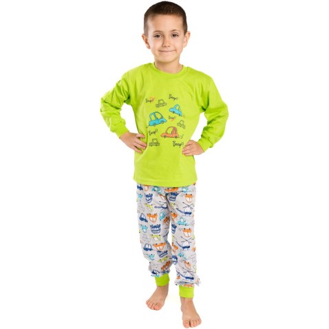 Dětské pyžamo Bettymode AUTA dlouhý rukáv