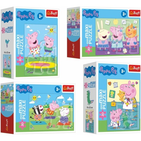 Trefl Minipuzzle miniMaxi 20 dílků Prasátko Peppa/Peppa Pig 4 druhy