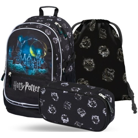 Školní set BAAGL Harry Potter Bradavice batoh + penál + sáček