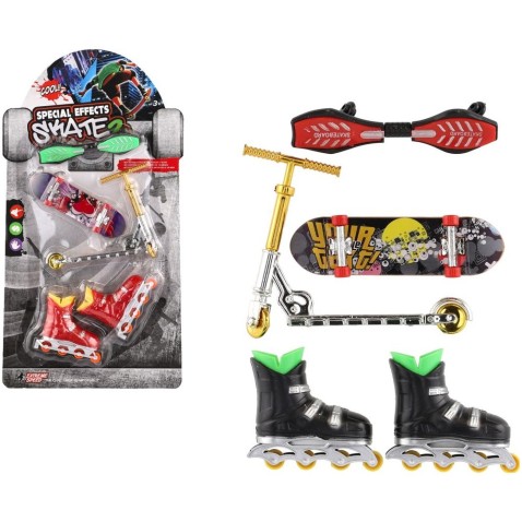 Sada skateboard, waveboard, brusle, koloběžka prstová