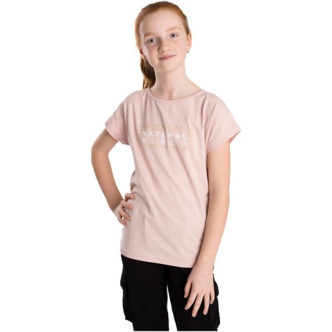 Růžové tričko Bettymode NATURAL VIBES krátký rukáv