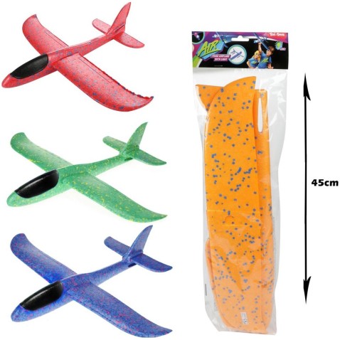Dětské letadlo házecí pěnové 47cm 4 barvy