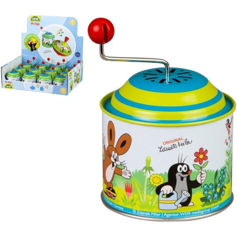 Hrající skříňka mlýnek Krtek kov 8cm 18m+