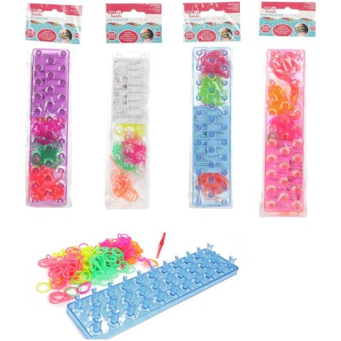 Udělej si svůj náramek - gumičky 300ks + náčiní + pletací stav na náramky