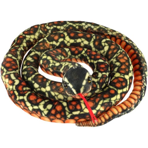 Had plyšový 200cm černo-oranžovo-žlutý