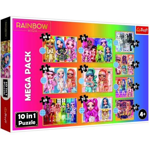 Puzzle 10v1 Kolekce módních panenek/Rainbow high