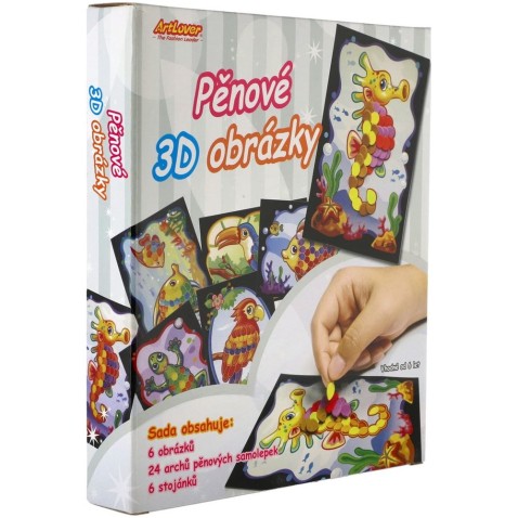 Pěnové 3D obrázky 6ks + stojánky