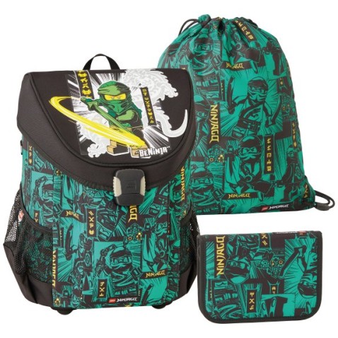 Školní aktovka pro prvňáčky LEGO Ninjago Green Easy 3dílný SET