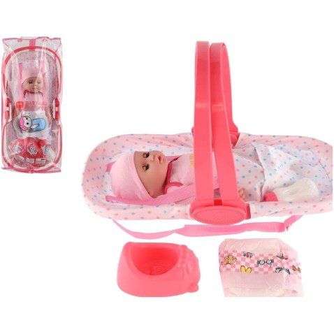 Miminko s nosítkem 36cm mrkací čurající