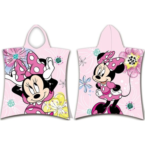 Dětská osuška s kapucí pončo Minnie Pink bow