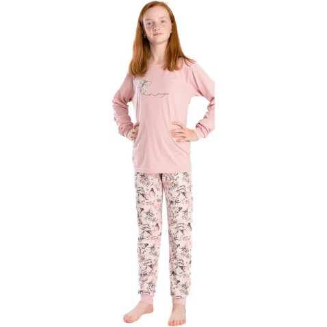 Dívčí pyžamo Bettymode MOTÝL dlouhý rukáv