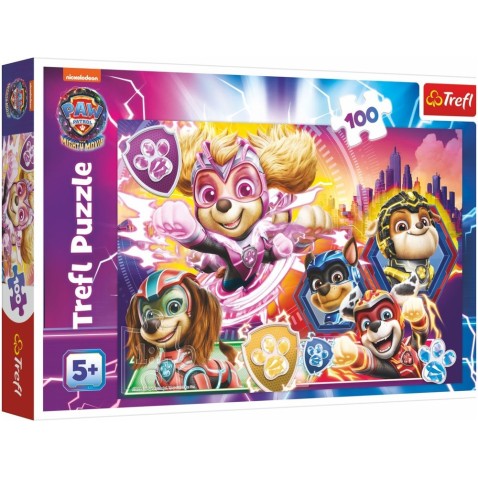 Puzzle Seznamte se s mocnými štěňaty Paw Patrol/Tlapková patrola 100 dílků