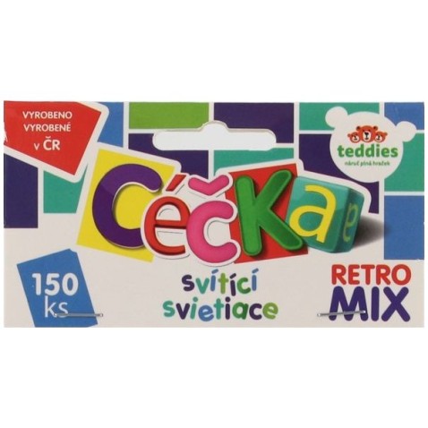 Céčka svítící 150 ks retro mix